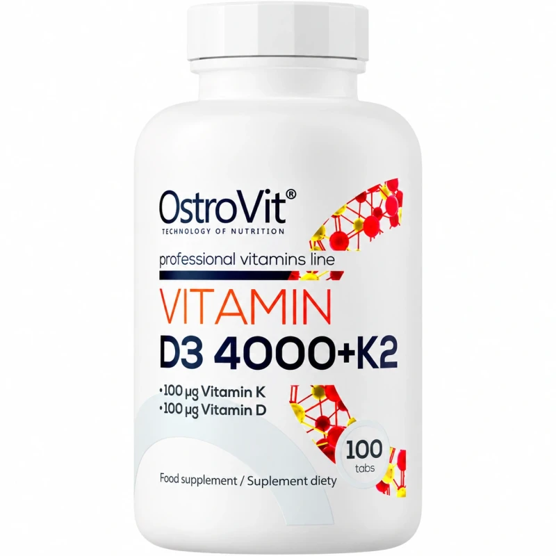 OstroVit Vitamin D3 4000 IU + K2 | D3 Ja K2 Vitamiin 100 Tabletti