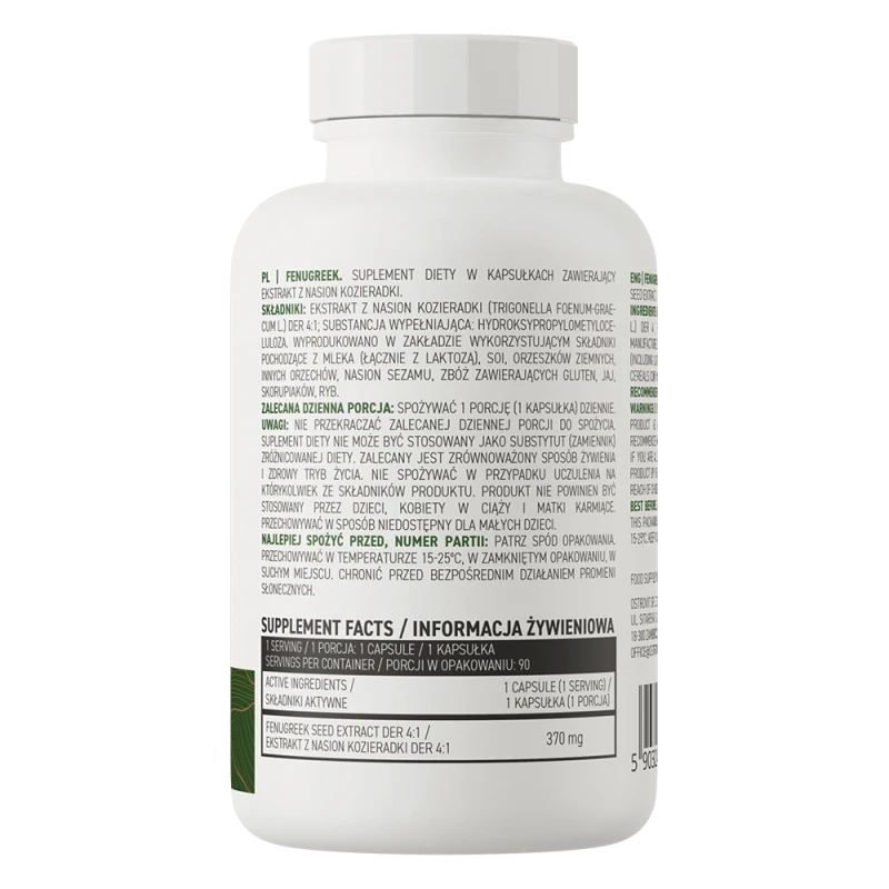 OstroVit Fenugreek VEGE | Methi Seemneekstrakt 370 mg 90 Kapslit
