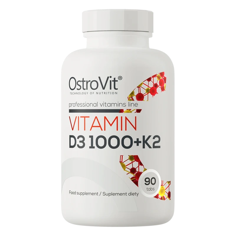 OstroVit Vitamin D3 1000 IU + K2 | D3 ja K2 vitamiin 90 tabletti