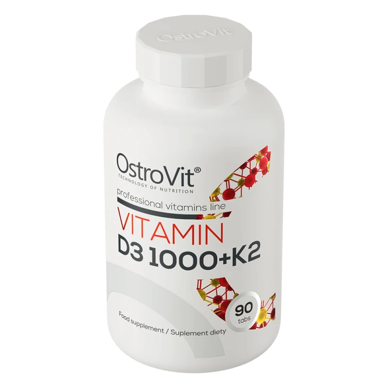 OstroVit Vitamin D3 1000 IU + K2 | D3 ja K2 vitamiin 90 tabletti