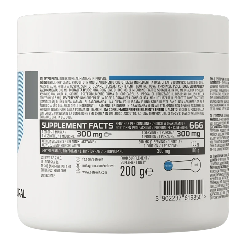OstroVit Tryptophan | L-Triptofaan pulber 200 g