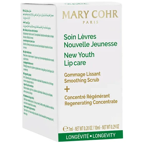 Mary Cohr New Youth Lip Care | Полный антивозрастной набор для ухода за губами с пилингом и регенерирующим концентратом 17 мл