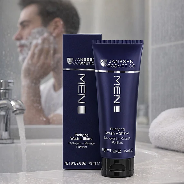 Janssen Cosmetics Purifying Wash + Shave | Мягкая пенка для бритья и умывания, 75 мл