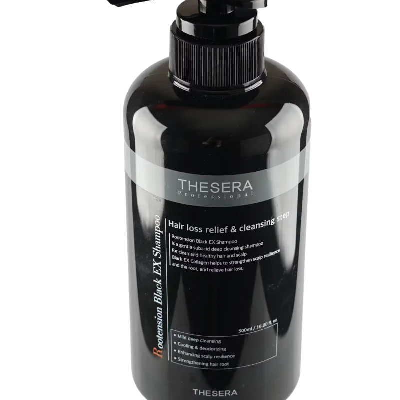 THESERA Rootension Black EX Shampoo | Šampoon juuksejuurte tugevdamiseks 500 ml