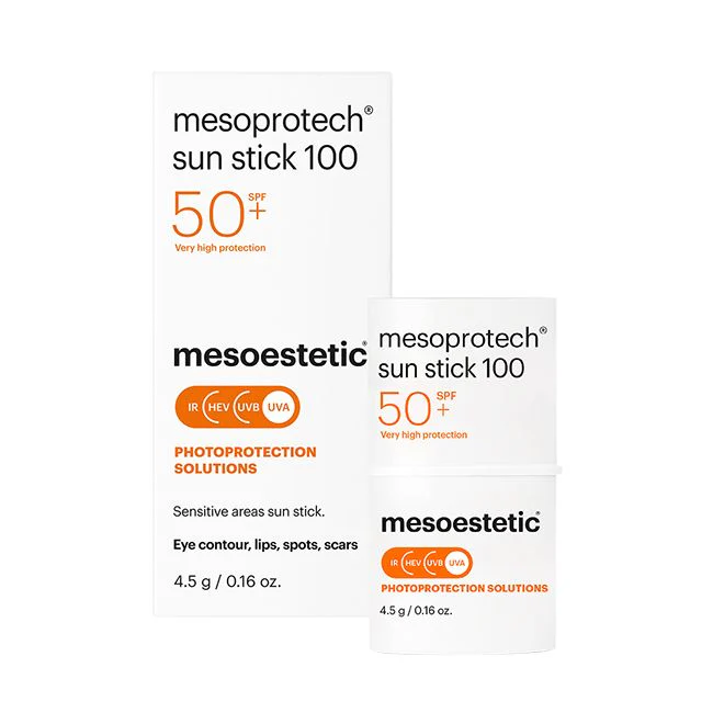 Mesoestetic mesoprotech® sun stick 100 | SPF 50+ päikesekaitsestikk tundlikele piirkondadele 4,5 g