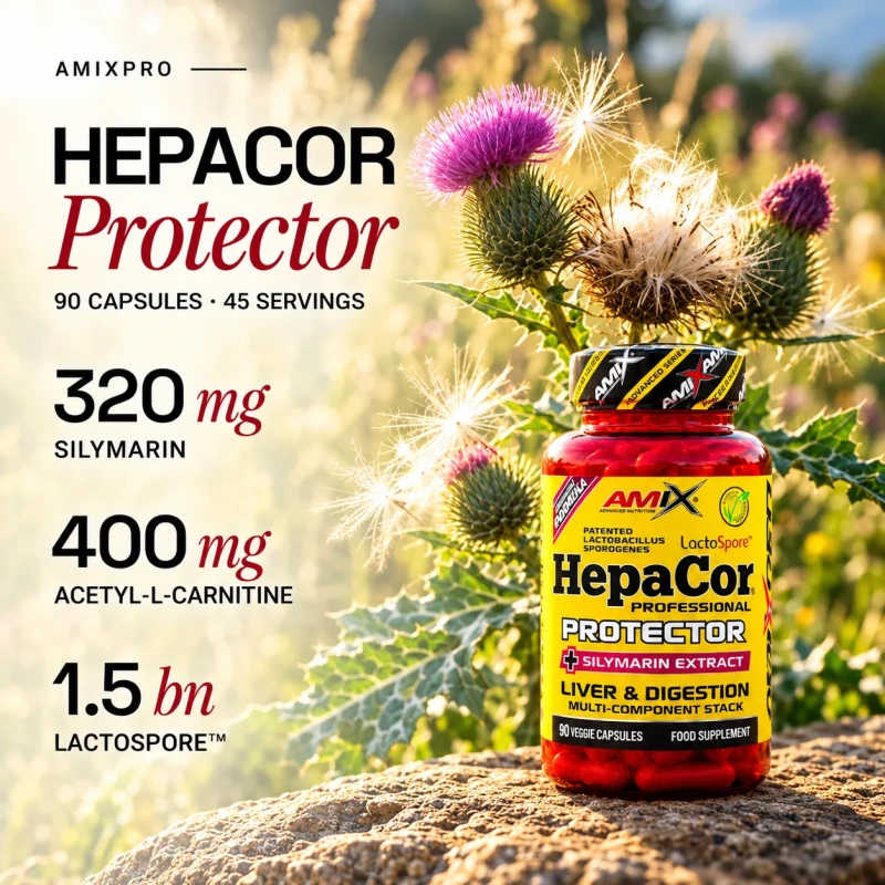 AmixPro HepaCOR Protector | Maksimaalse maksakaitse jaoks 90 kapslit