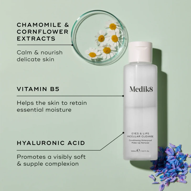 Medik8 Eyes & Lips Micellar Cleanse | Micellaarne puhastusvahend silmadele ja huultele 100 ml