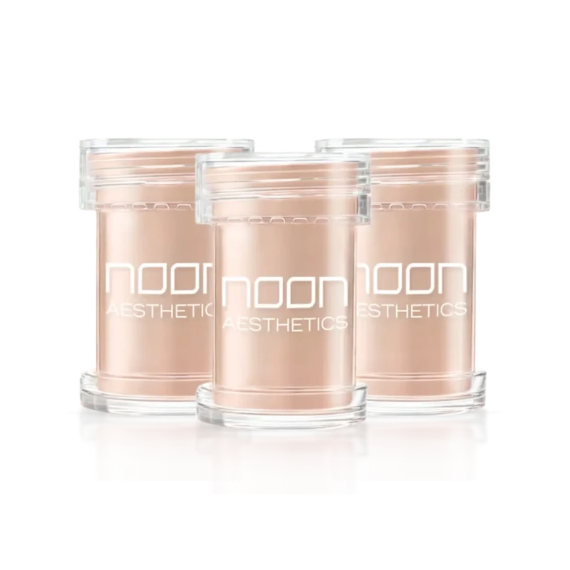 NOON Brush & Go Refill Pack SPF50 | Mineraalne SPF-puuderitäidis rasusele ja probleemsele nahale, hele toon 01, 3 × 5 ml