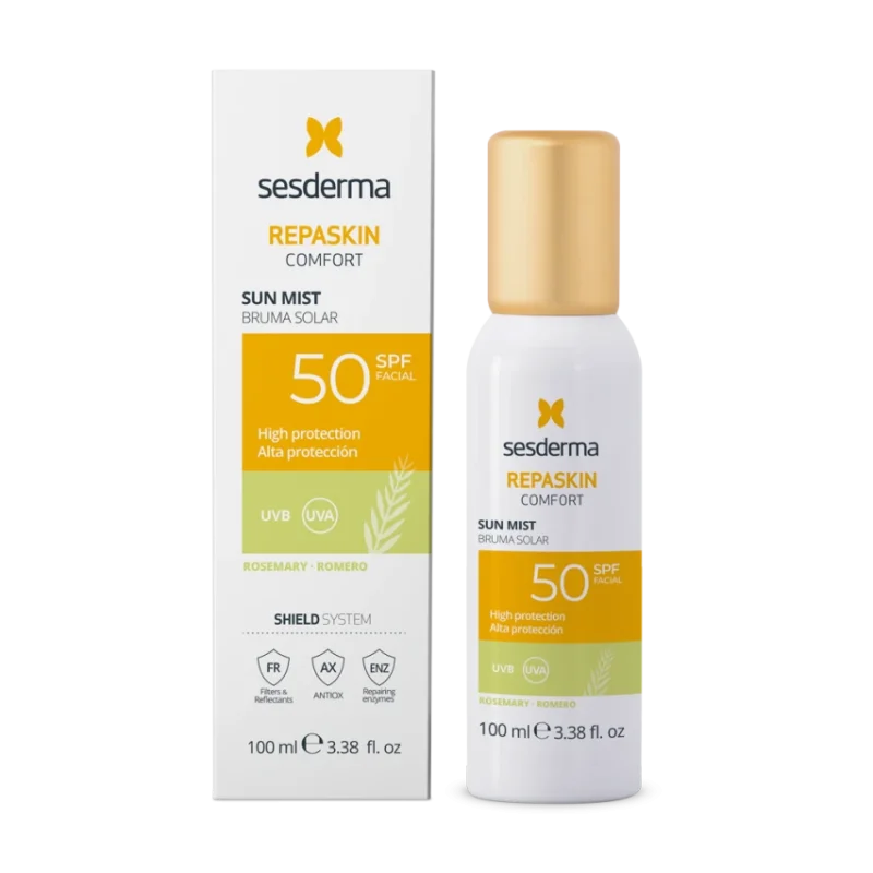 Sesderma Repaskin Comfort Sun Mist Rosemary SPF50 | Aknakaitsev Aerosool Päikesekaitse Rozmariini Lõhnaga SPF50 100 ml