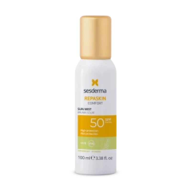 Sesderma Repaskin Comfort Sun Mist Lavender SPF50 | Aeglustav kaitseaerosool päikesevarjuga Lavendli lõhnaga SPF50 100 ml