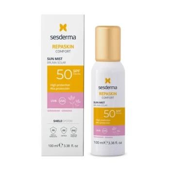 Sesderma Repaskin Comfort Sun Mist Geranium SPF50 | Aeglustav kaitsepäevapihusti GERANIUM lõhnaga SPF50 100 ml