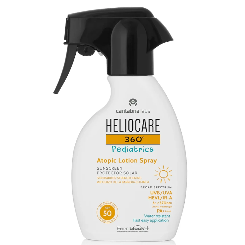 HELIOCARE 360° Pediatriline Lotion-Pihusti Atopilisele Nahale SPF50+ | Päikesekaitse losjoon tundlikule ja atopilisele laste nahale, 250 ml