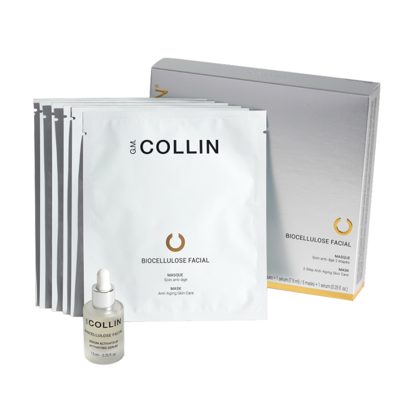 G.M. COLLIN Biocellulose Facial Mask | Комплект Биоцеллюлозных Масок С Сывороткой 5 шт + 7 мл