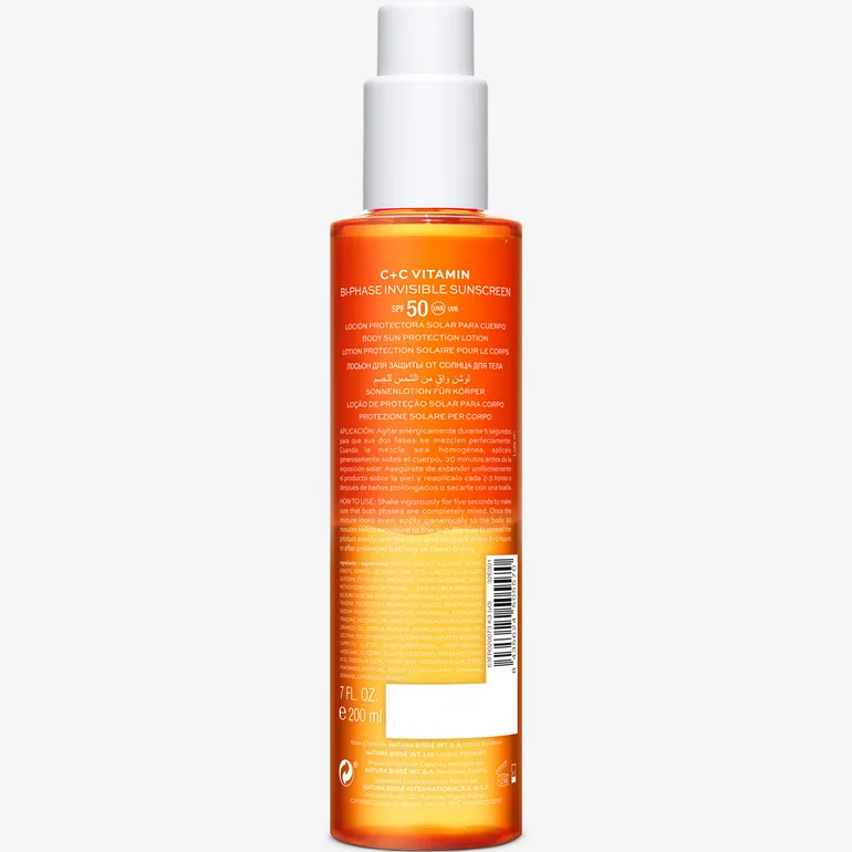 Natura Bissé C+C Vitamin SPF 50 Bi-Phase Invisible Sunscreen | Двухфазный невидимый солнцезащитный средство для тела SPF 50 с витамином C 200 мл