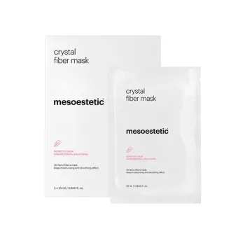 Mesoestetic Crystal Fiber Mask | Rahustav ja taastav 3D nanokiustest näomask 5 × 25 ml