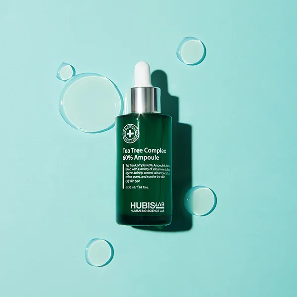 HUBISLAB Tea Tree Complex 60% Ampoule | Sebumi tasakaalustav ja rahustav tee-puuvillaõli ampull 50 ml