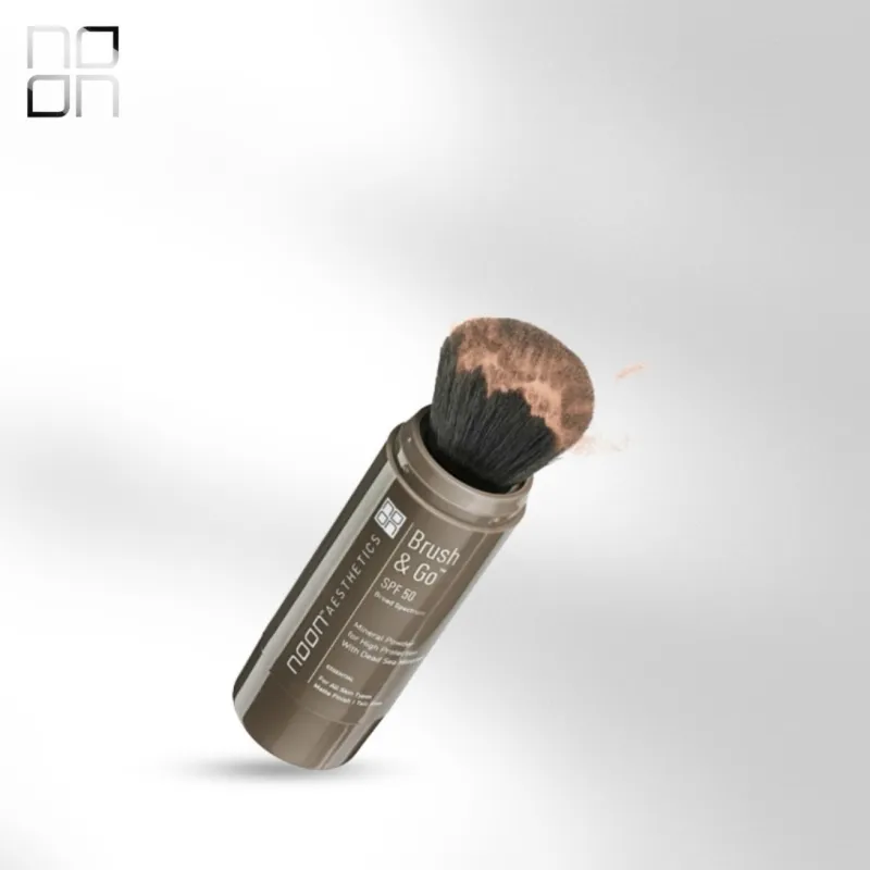 NOON Brush & Go Refill Pack SPF50 | Mineraalne SPF-puuderitäidis rasusele ja probleemsele nahale, hele toon 01, 3 × 5 ml
