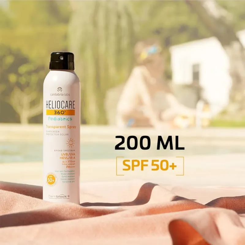 HELIOCARE 360° Pediatrics Transparent Spray SPF50+ | Läbipaistev päikesekaitsesprei lastele, 200 ml